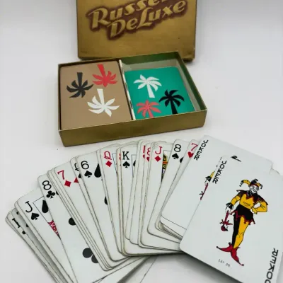 Vintage Russell deluxe Mid Century Palm Tree Motif Playing Cards 