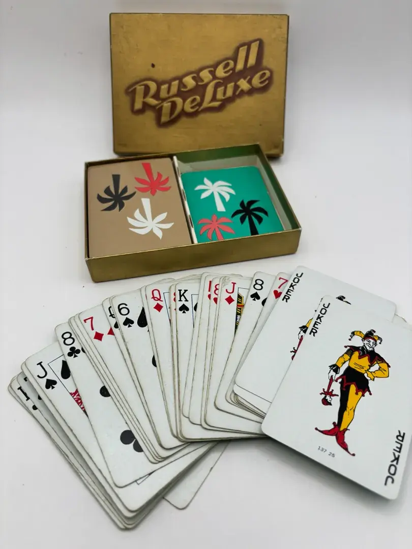 Vintage Russell deluxe Mid Century Palm Tree Motif Playing Cards 