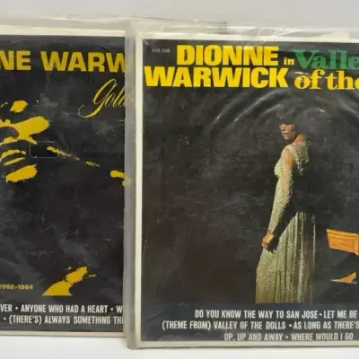 Vintage Dionne Warwick Valley Of The Dolls And Golden Hits Sealed Promo 45’s With Jukebox Labels 