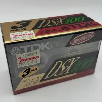 Sealed TDK 3 Pack DS-X 100 Audio Cassettes