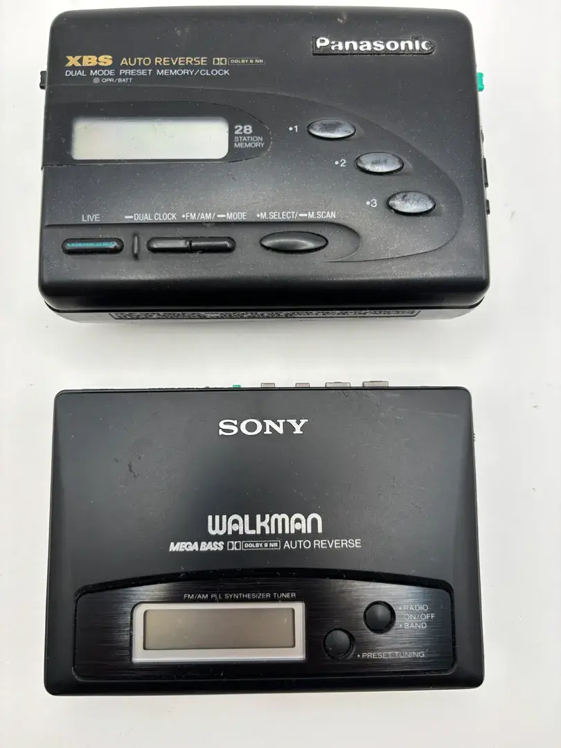 Vintage Sony Walkman WM-AF695 & Panasonic XBS Portable Cassette Player 