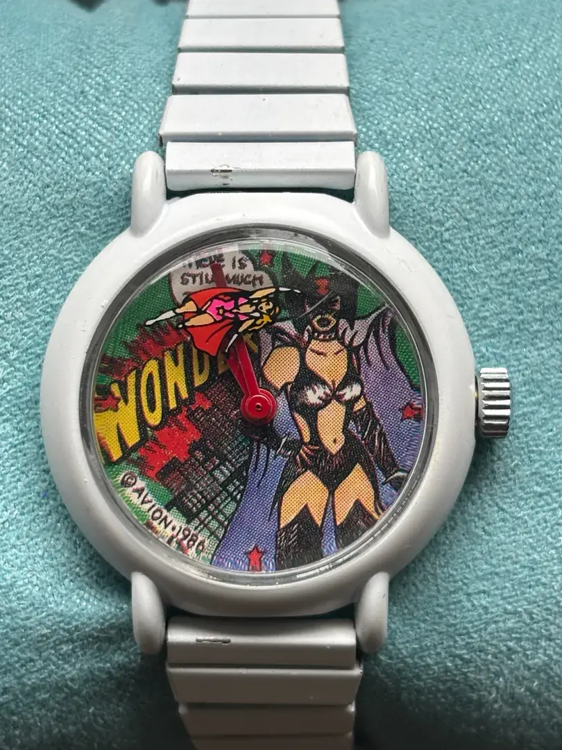 Vintage Wonder Woman DC Comics Out of Time Watch White Pop Art