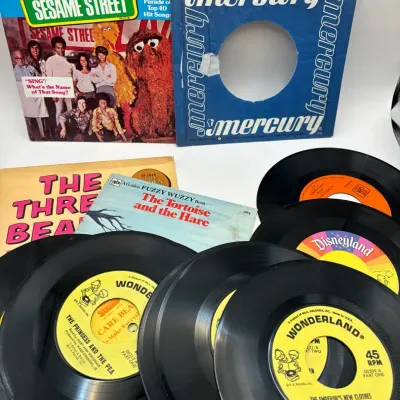 Vintage Children’s Vinyl 45 Records Disney Sesame Street Etc