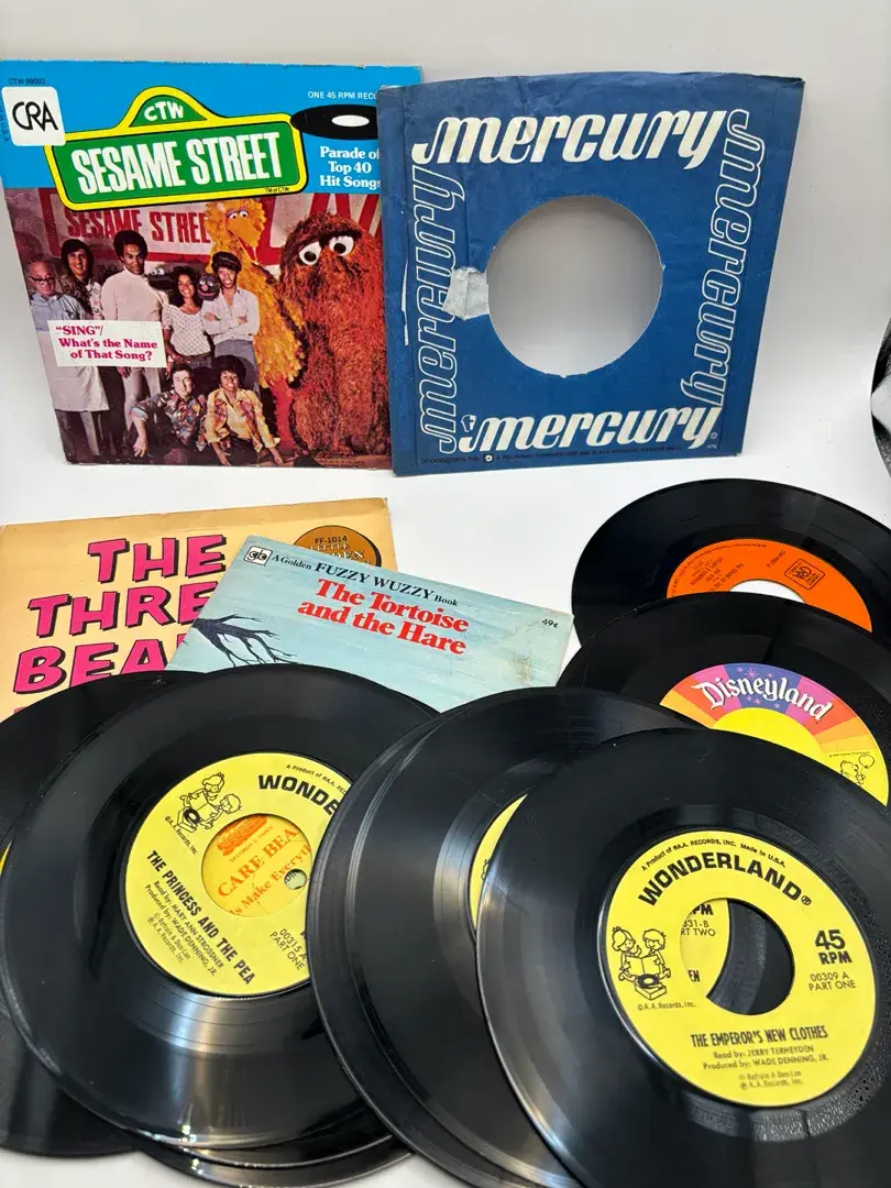 Vintage Children’s Vinyl 45 Records Disney Sesame Street Etc