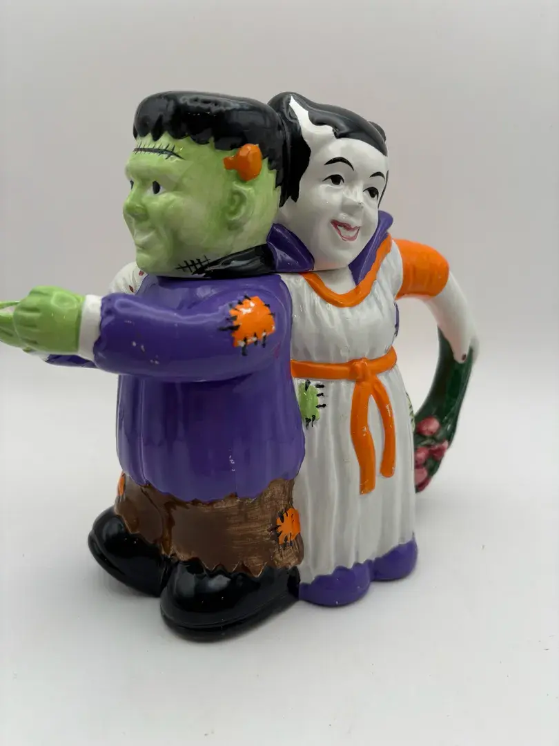Vintage Bride And Frankenstein Ceramic Pitcher Lilian Vernon