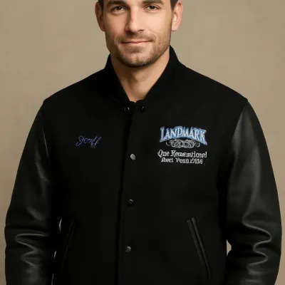 Vintage Landmark Pictures Harmonylandb Crew Varsity Jacket (Large) 