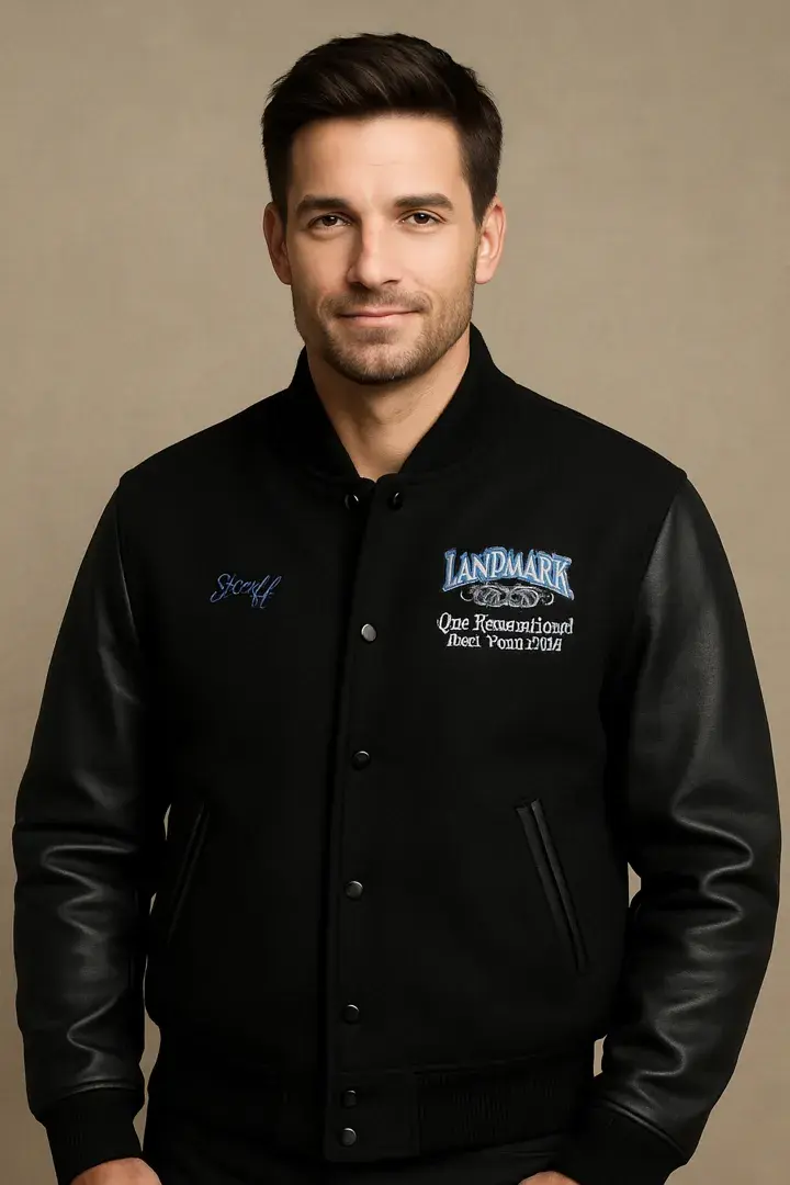 Vintage Landmark Pictures Harmonylandb Crew Varsity Jacket (Large) 