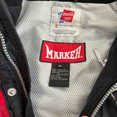 Vintage Marker Jacket 2002 Salt Lake Olympics Cocoa-Cola Sponsor Size Medium 
