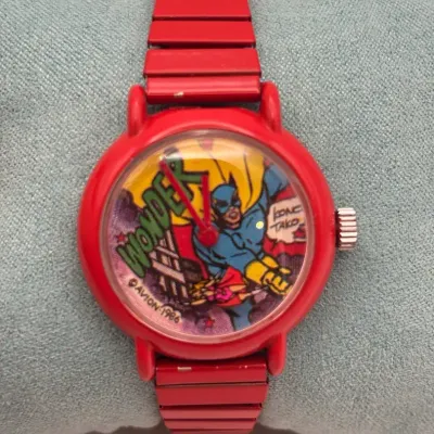 Vintage Batman DC Comics Watch Out If Time Red Pop Art