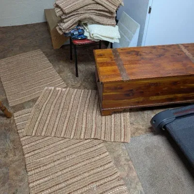 Cedar Storage Trunk & Pier 1 Imports Area Rugs 