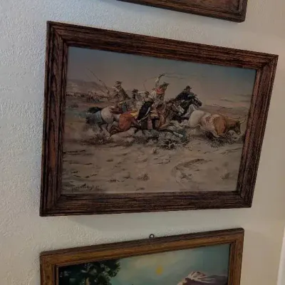 CM Russell 1897 & 2 Other Pieces Of Framed Art 