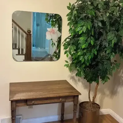 Floral Mirror, Faux Tree & Table 