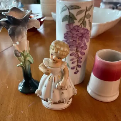 Shenango China Piece, Small Floral Candlestick Holder Vintage Ceramic Lot