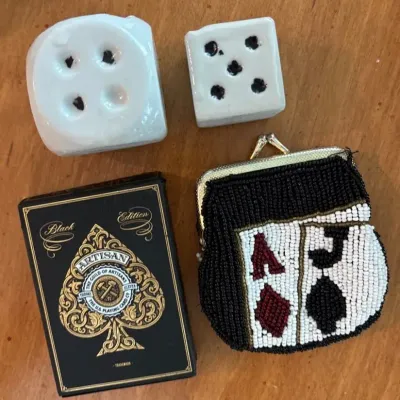Card Decor, Artisan Cards, Two Dice Ash Holder & Gem Pocketbook 