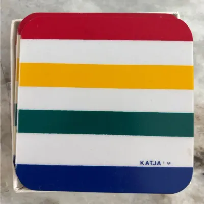 Katja Red Yellow Green Blue Coaster Set In Package 