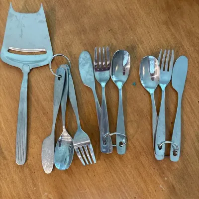 Serving Silver Utensils Mini Fork Spoon And Knife Set