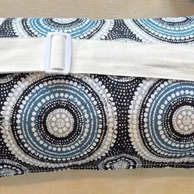 Blue Circle Patterned Outside Pillow Set Of 2 New 