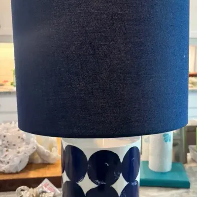 Kate Spade Blue And White Polka Dot Lamp 