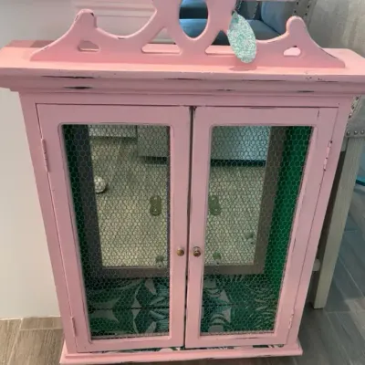 Pink & Green Leaf Styles Bathroom Vanity Mirror 
