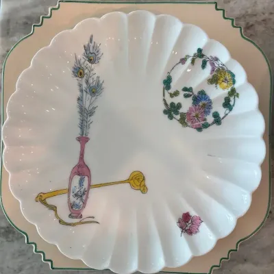 Chinese Porcelain & Brass Bowls + Limoges Plate Etc