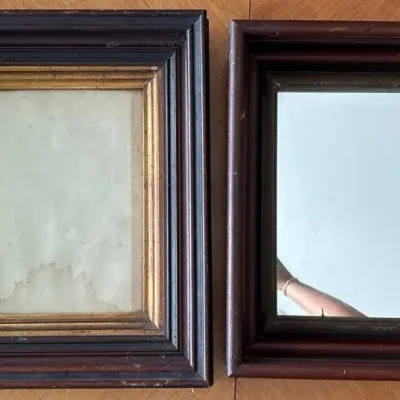 Wooden Vintage Frame & Vintage Wooden Mirror 