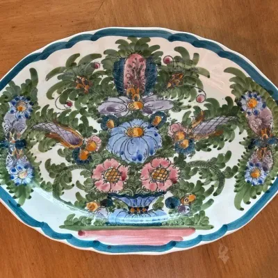Floral Serving Dish Eclectic 