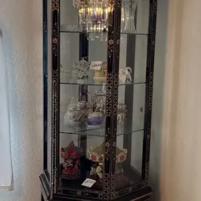Laquer China Closet With Mother Of Pearl Inlay - Contents Not Included 