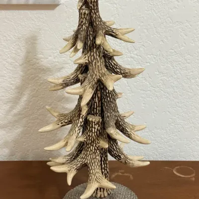 Rustic Faux Antler Tabletop Tree Sculpture – Lodge & Cabin Décor