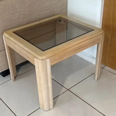 Lot Of 2 Glass / Wood End Tables 