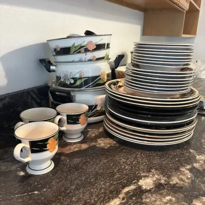Sango Stone Used Dishes And Pots And Pans