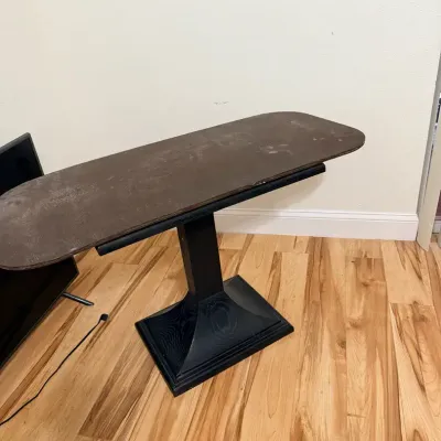 Custom Tv Stand With Table And Extended Wood Top 