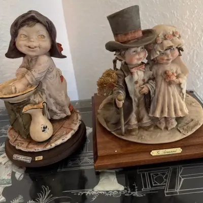 Pair of Vintage Giuseppe Armani Florence Figurines – Bride & Groom & Girl – Made in Italy