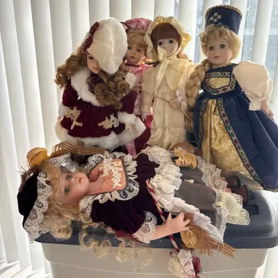 Lot Of 5 Porcelain Dolls 