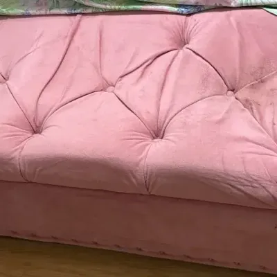 Pink Fabric Storage Chest - Needs Cleaning 