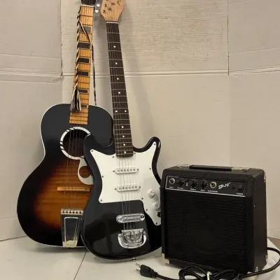 Acoustic & Electric 3/4 Size Guitars W/ SP.10 Amp