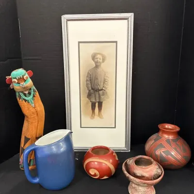 Old Photograph & Native Style Pottery