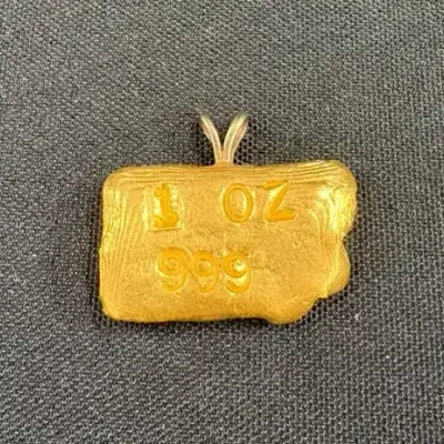 Hand Poured 1oz .999 Gold Bar 