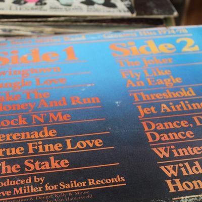 Back cover of The Steve Miller Band 'Greatest Hits 1974-78' vinyl LP album.