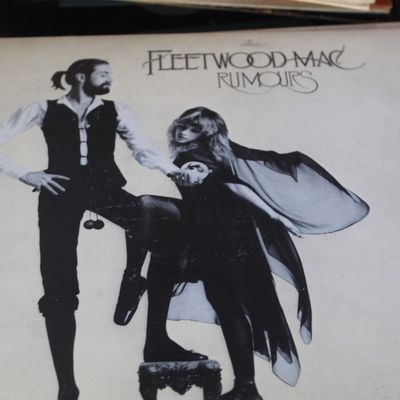 Vinyl copy of Fleetwood Mac's 1977 album "Rumours" showing classic album art on the outer sleeve.