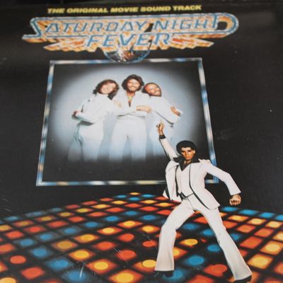 Vinyl LP copy of the Saturday Night Fever original movie soundtrack album, released in 1977.