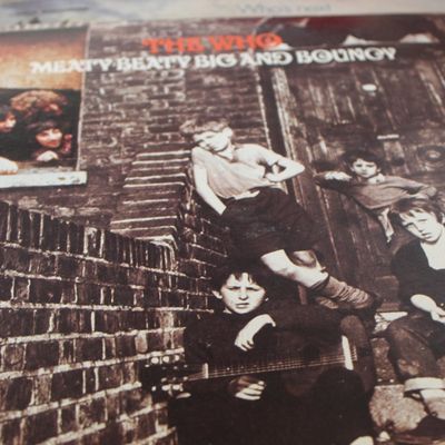 Vinyl album cover for The Who's compilation album "Meaty Beaty Big and Bouncy," released in 1971.