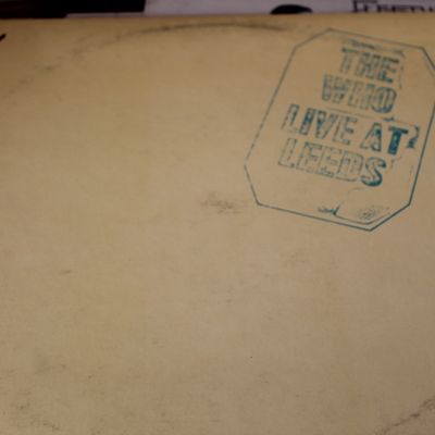 The Who "Live at Leeds" vinyl LP album in original stamped sleeve, released in 1970, showing edge and surface wear.