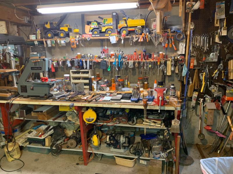 Lots of hand tools and related in home workshop