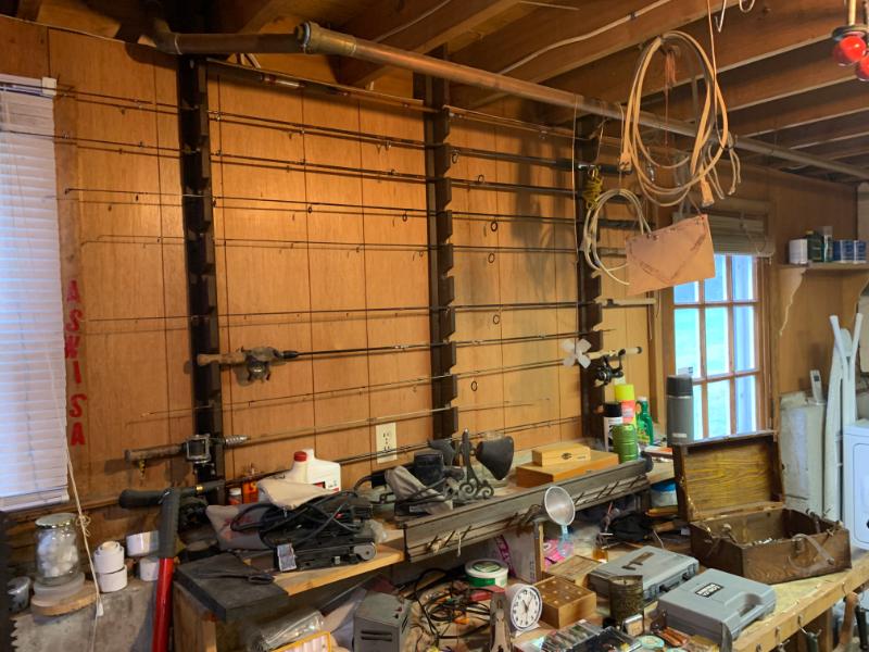 Many rods and reels 