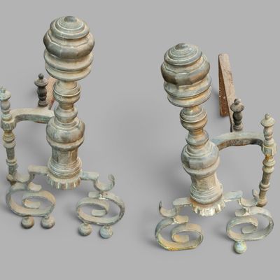 Pair of Early Andirons