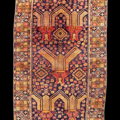 Semi Antique Handmade Kurdish Area Rug