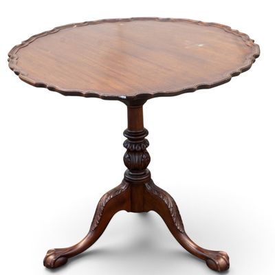 Tilt-Top Pie Crust Table w/ Birdcage