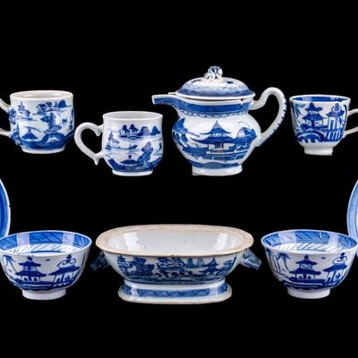 19th C. Chinese Export Blue and White Porcelain