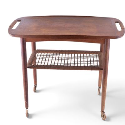 MCM Danish Teak Rolling Bar Cart