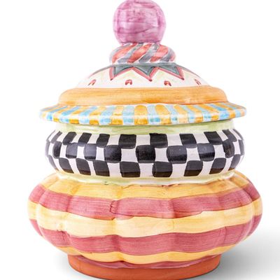 Mackenzie-Childs Ceramic Lidded Jar